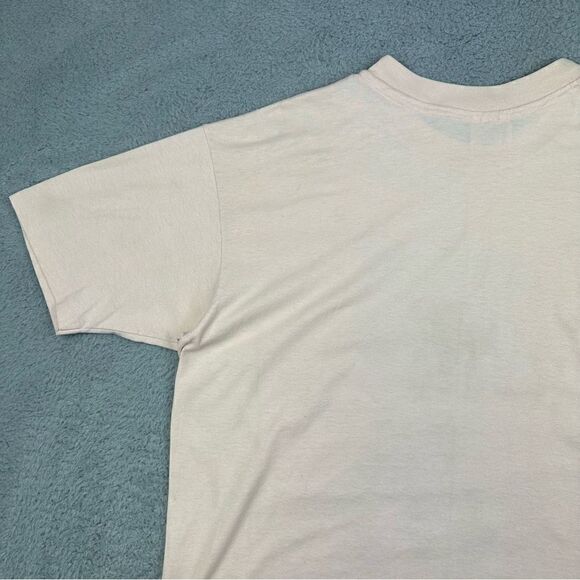 Vintage Hanes Shirt Adult Extra Large Pink Baseball Mom Logo Spell Out 50/50 Tee - Picture 10 of 16